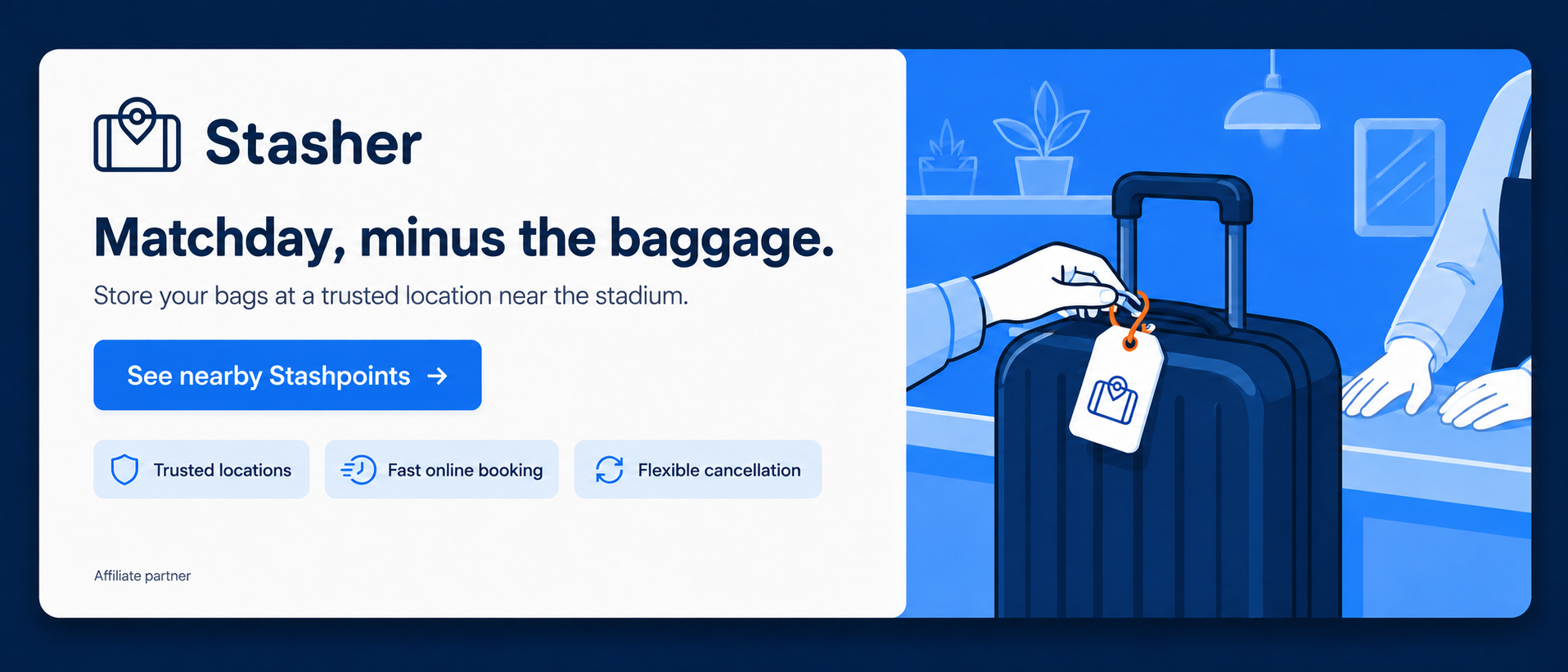 Store your bags near the venue with Stasher