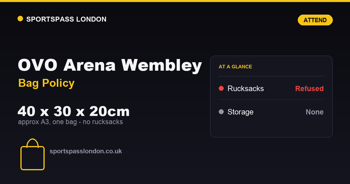 OVO Arena Wembley Bag Policy: What You Can Bring In