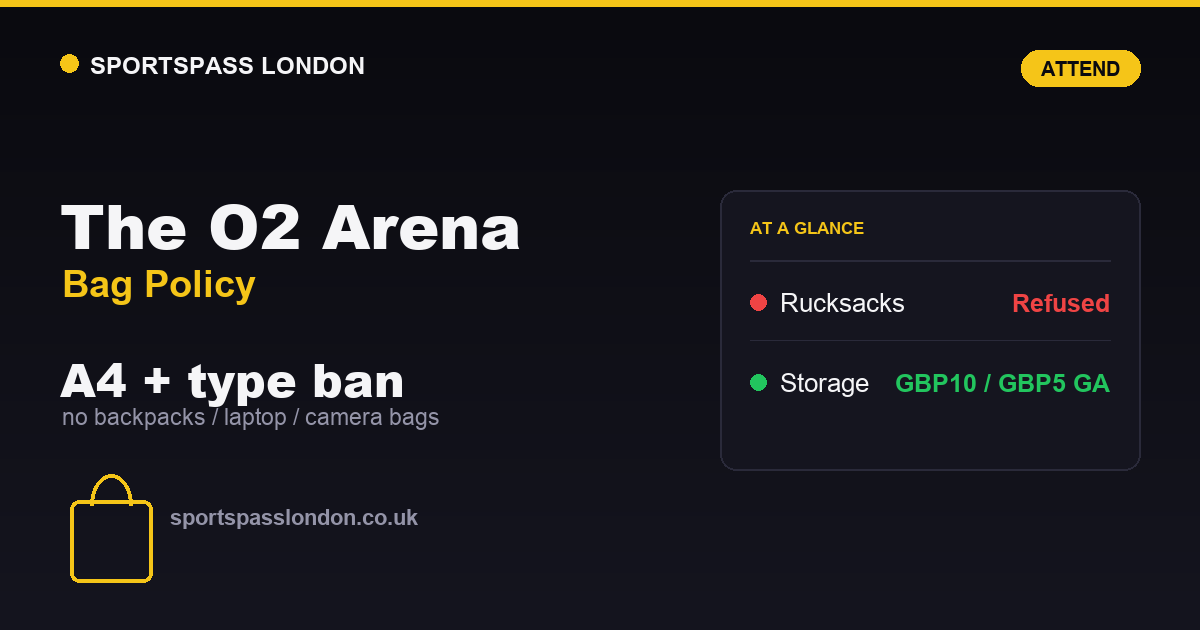 The O2 Arena Bag Policy: What You Can Bring In