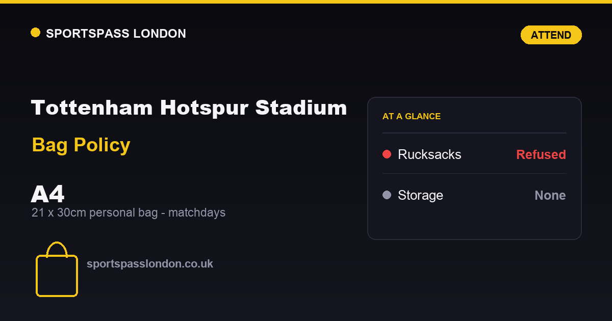 Tottenham Hotspur Stadium Bag Policy: What You Can Bring In