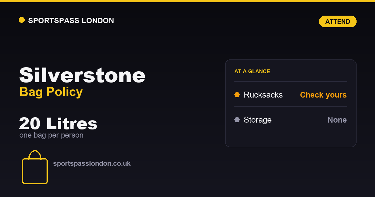 Silverstone Bag Policy: What You Can Bring In