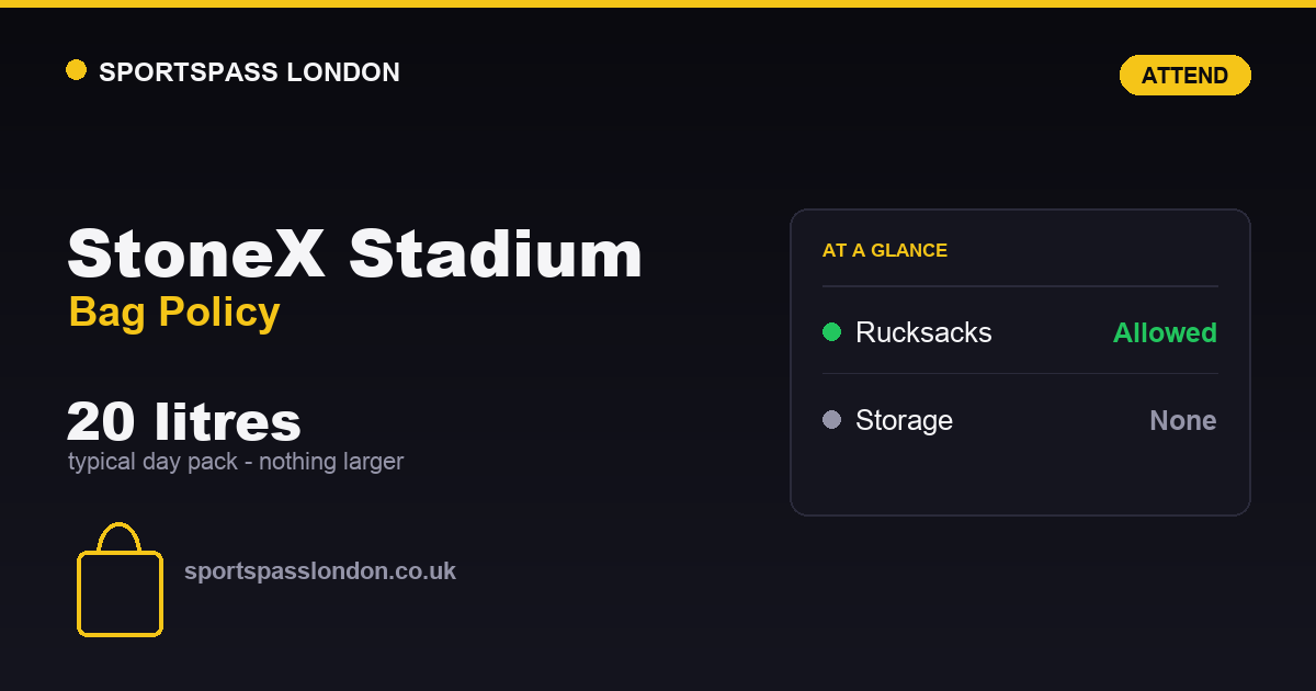 StoneX Stadium Bag Policy: What You Can Bring In