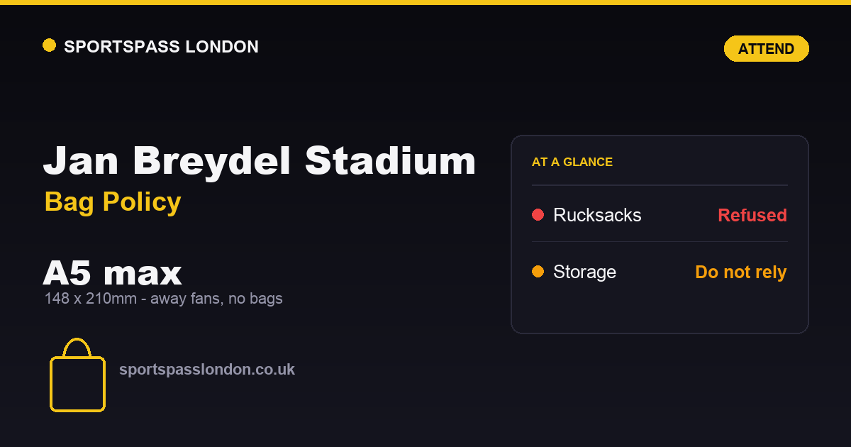 Jan Breydel Stadium Bag Policy: A5 Max, Away Fans None