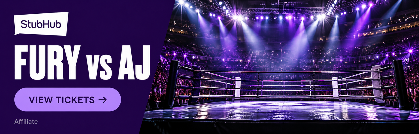 StubHub — Fury vs AJ. View tickets. Affiliate.